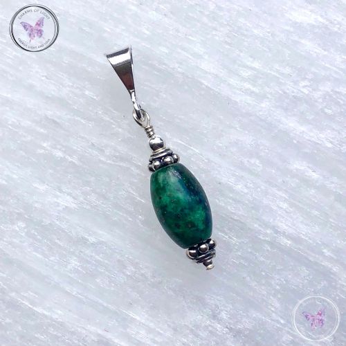 Chrysocolla Barrel Pendant